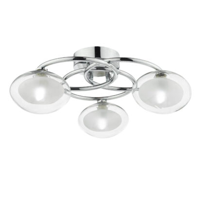 An Image of Hoop 3 Arm Semi-Flush Ceiling Light