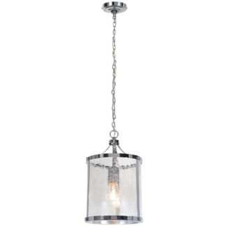 An Image of Dolabella Crackle Glass Flush Lantern