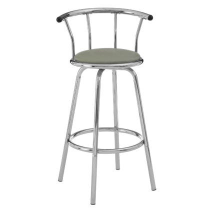 An Image of Grey Padded Seat Revolving Bar Stool