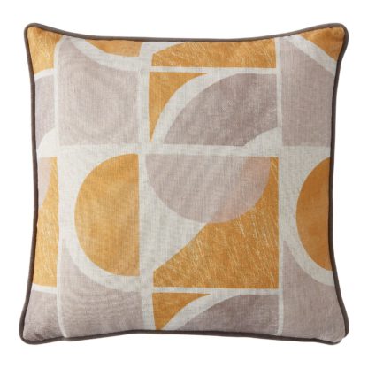 An Image of Geo Cushion - Ochre - 43x43cm