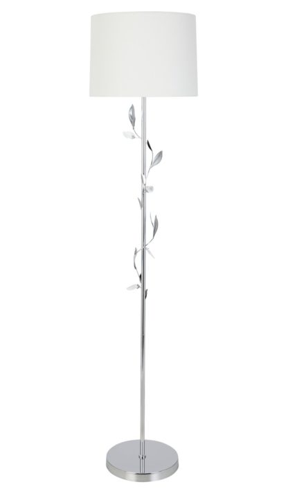 An Image of Argos Home Ashley Leaf Floor Lamp - Chrome