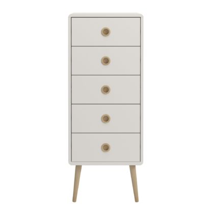 An Image of Softline 5 Drawer Tallboy White