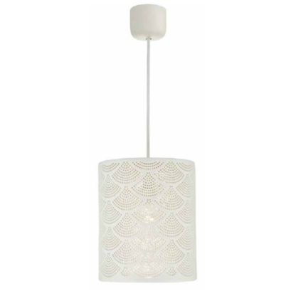 An Image of Deco Porcelain Pendant Ceiling Light - White