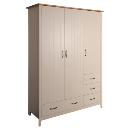 An Image of Norfolk Grey 4 Drawer Triple Wardrobe Grey