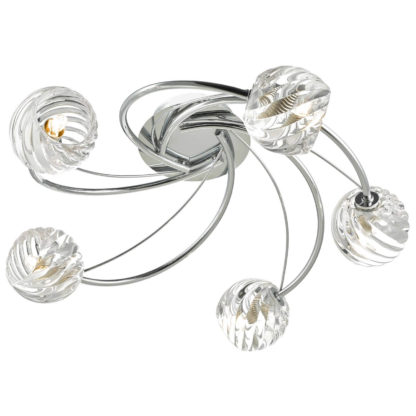 An Image of Layla 5 Light Semi Flush Ceiling Light