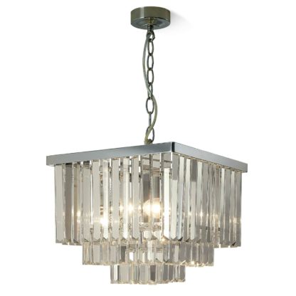 An Image of Belgrave 3 Light Crystal Ceiling Light - Polished Chrome