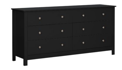 An Image of Habitat Osaka 3+3 Drawer Chest - Black