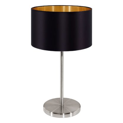 An Image of EGLO Maserlo Black and Copper Table Lamp