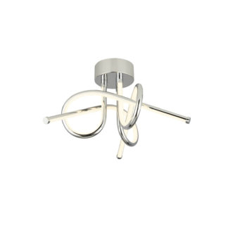 An Image of Esk Twist LED Striplight Ceiling Fitting - Chrome and White