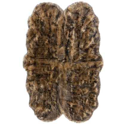 An Image of Copenhagen Quad Faux Fur Rug Copenhagen Cream