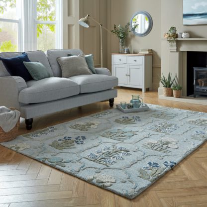 An Image of Hathern Wool Rug Seafoam