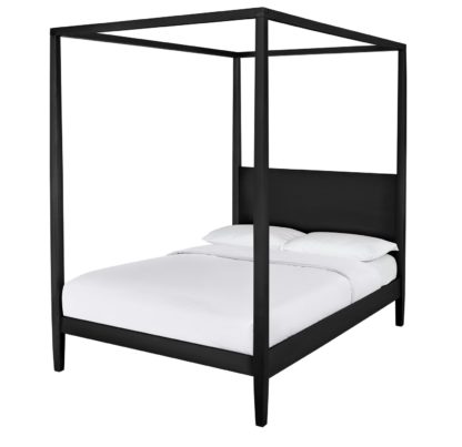 An Image of Habitat Blissford Four Poster Kingsize Bed Frame - Black