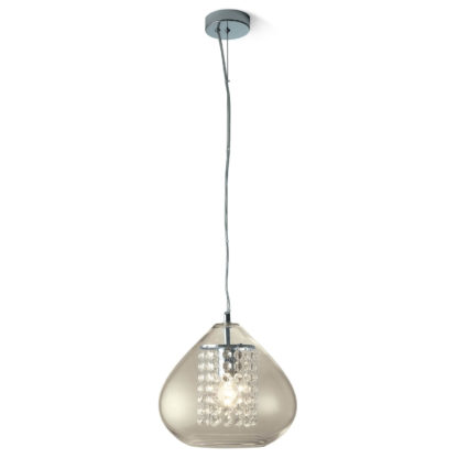 An Image of Esher Glass Chrome Pendant Light