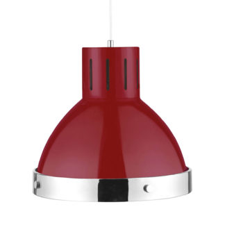 An Image of Red and Chrome Pendant Light