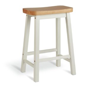 An Image of Habitat Pair of Saddle Bar Stools - Two Tone