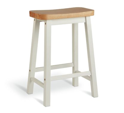 An Image of Habitat Pair of Saddle Bar Stools - Two Tone