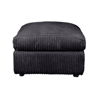 An Image of Blake Jumbo Cord Footstool Black