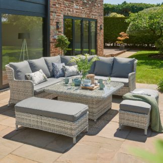 An Image of Wroxham 9 Seater Grey Corner Sofa Set Grey