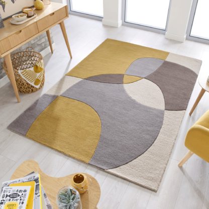 An Image of Glow Rug Yellow and Grey