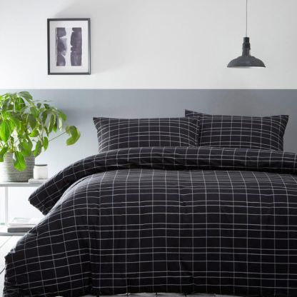 An Image of Grayson Check King Duvet Set