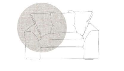 An Image of Heal's Cumulus Loveseat Cotton Grain Black Feet