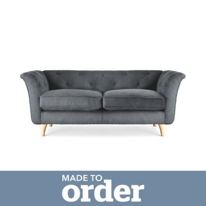 An Image of Jaipur 2 Seater Sofa Brushed Plain Fabric Brushed Plain Cobalt