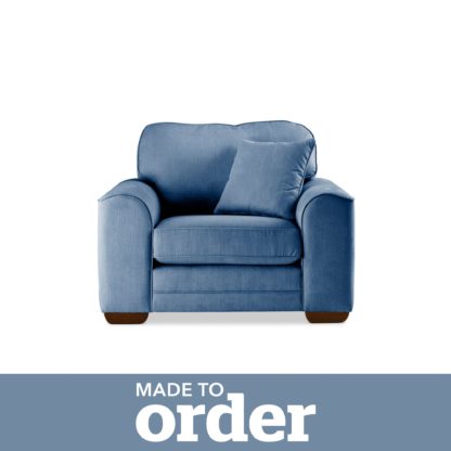 An Image of Morello Armchair Brushed Plain Fabric Brushed Plain Cobalt