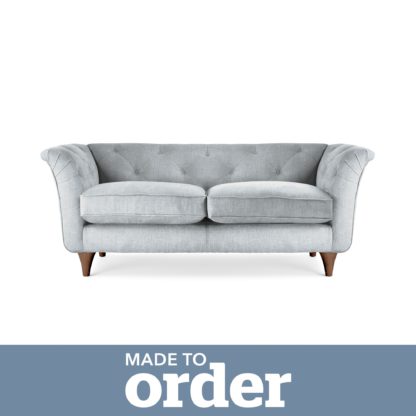 An Image of Jaipur 2 Seater Sofa Brushed Plain Fabric Brushed Plain Cobalt