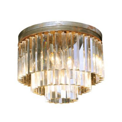 An Image of Timothy Oulton Odeon Medium 5 Ring Flushmount Chandelier, Natural