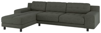 An Image of Habitat Hendricks Left Corner Fabric Chaise - Charcoal