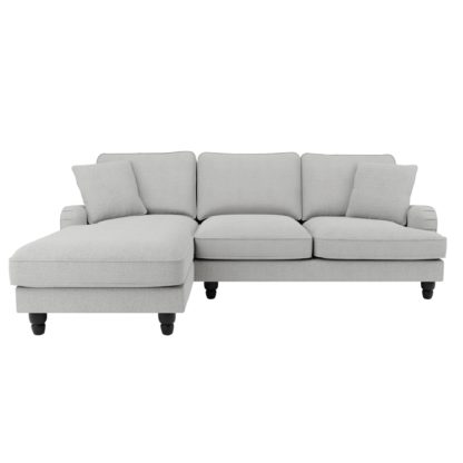 An Image of Beatrice Boucle Left Hand Corner Sofa Light Grey