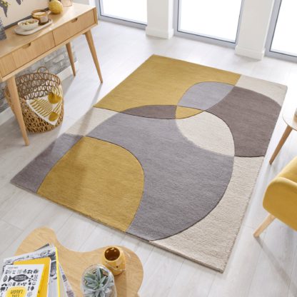 An Image of Glow Rug Yellow and Grey