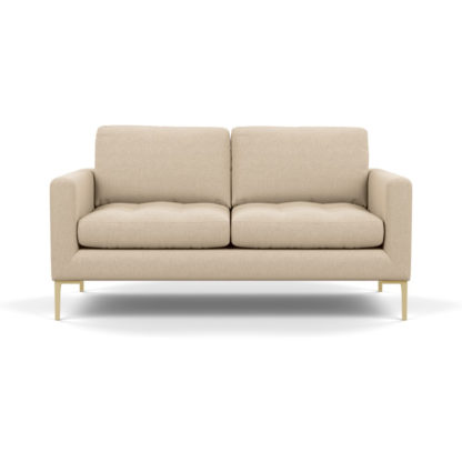 An Image of Heal's Eton 2 Seater Sofa Brushed Cotton Cadet Black Feet