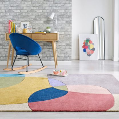 An Image of Glow Rug Yellow and Grey