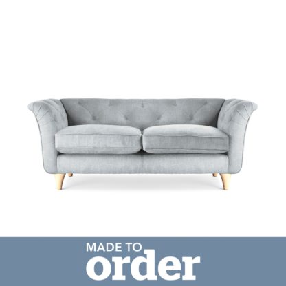 An Image of Jaipur 2 Seater Sofa Brushed Plain Fabric Brushed Plain Cobalt