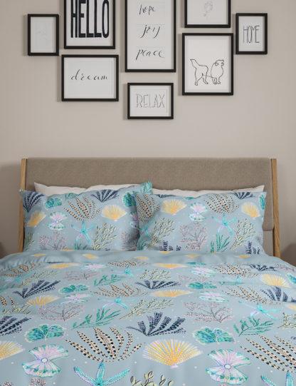 An Image of M&S Cotton Rich Coral Bedding Set