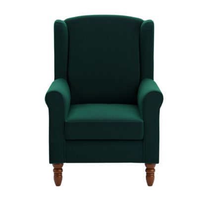 An Image of Oswald Wingback Armchair Velvet Luxe Navy