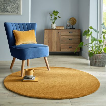 An Image of Isla Circle Rug Isla Old Gold