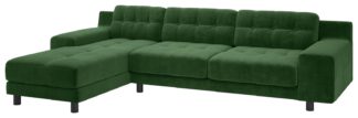 An Image of Habitat Hendricks Left Corner Velvet Chaise - Moss Green