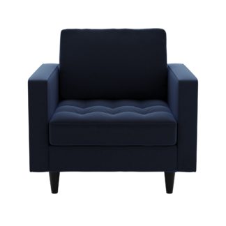 An Image of Zoe Velvet Armchair Luxe Navy