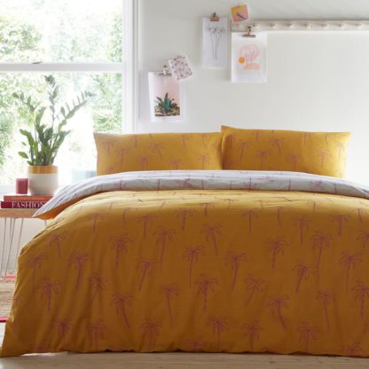 An Image of Palm Trees Reversible King Duvet Set