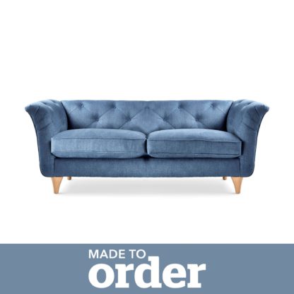 An Image of Jaipur 2 Seater Sofa Brushed Plain Fabric Brushed Plain Cobalt