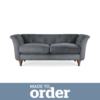 An Image of Jaipur 2 Seater Sofa Brushed Plain Fabric Brushed Plain Cobalt