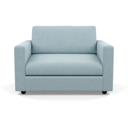 An Image of Heal's Nimbus II Loveseat Brushed Cotton Cadet Black Feet