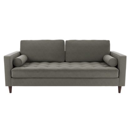 An Image of Zoe Velvet 3 Seater Sofa Luxe Navy