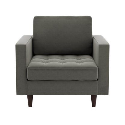 An Image of Zoe Velvet Armchair Luxe Navy