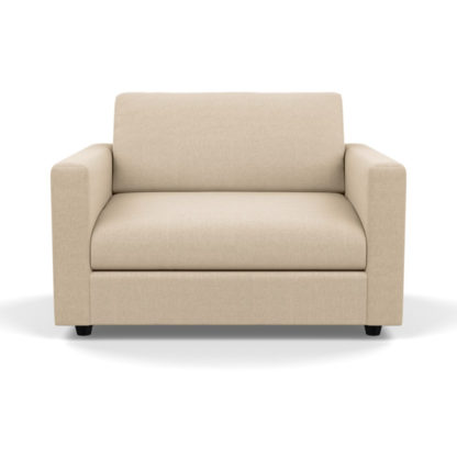 An Image of Heal's Nimbus II Loveseat Brushed Cotton Cadet Black Feet