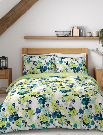 An Image of M&S Pure Cotton Floral Bedding Set