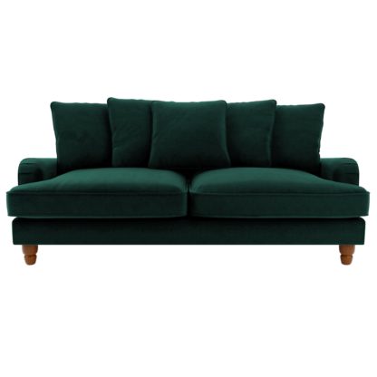 An Image of Beatrice Scatter Back Velvet 3 Seater Sofa Bed Peacock