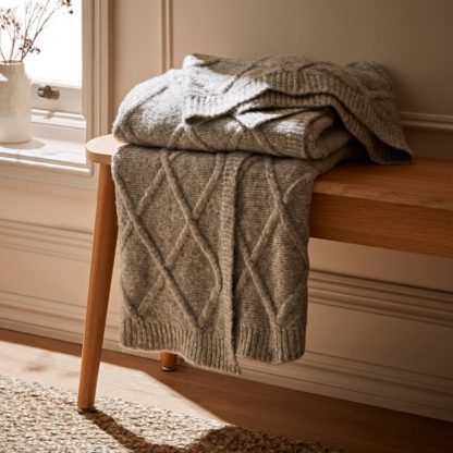 An Image of Diamond Marl Grey Throw Grey